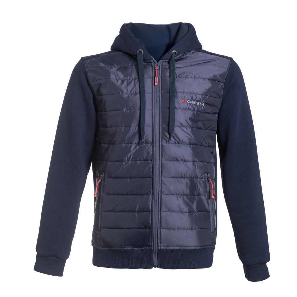 Kapitone Kaplamalı Tam Fermuarlı Kapüşonlu Erkek Sweatshirt